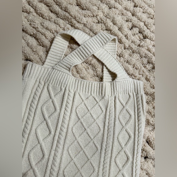 FREE PEOPLE Knitty Kitty Cable Knit Cream Sweater Romper RARE - Picture 6 of 7